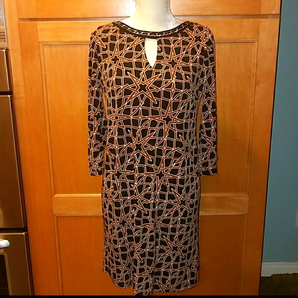 Emma & Michele Patterened Slip on Dress, Small